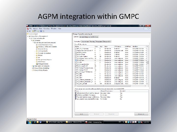 AGPM integration within GMPC 