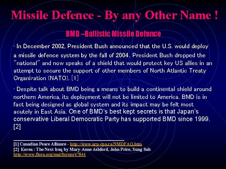 Доклад по теме Consequence of building the National Missile Defense 