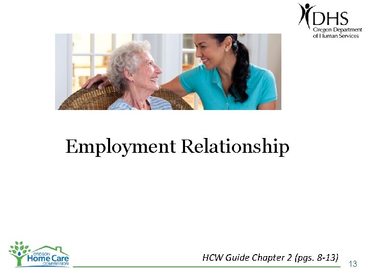 Employment Relationship HCW Guide Chapter 2 (pgs. 8 -13) 13 
