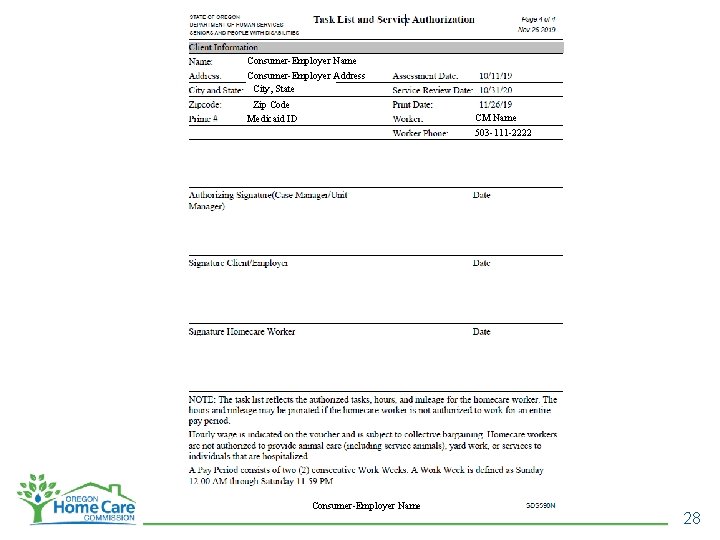 Consumer-Employer Name Consumer-Employer Address City, State Zip Code Medicaid ID CM Name 503 -111