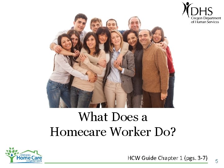 What Does a Homecare Worker Do? HCW Guide Chapter 1 (pgs. 3 -7) 5