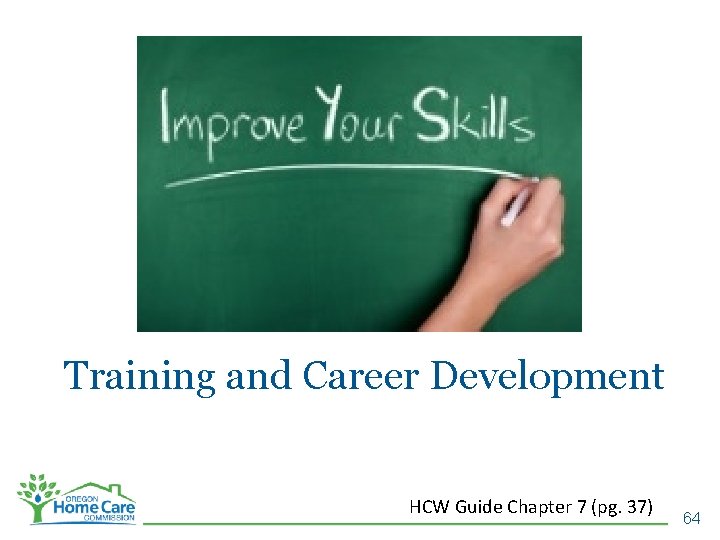 Training and Career Development HCW Guide Chapter 7 (pg. 37) 64 