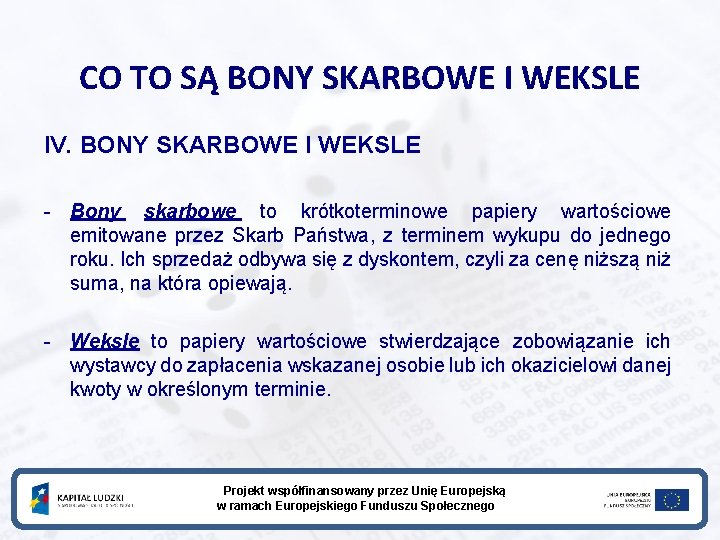 CO TO SĄ BONY SKARBOWE I WEKSLE IV. BONY SKARBOWE I WEKSLE - Bony