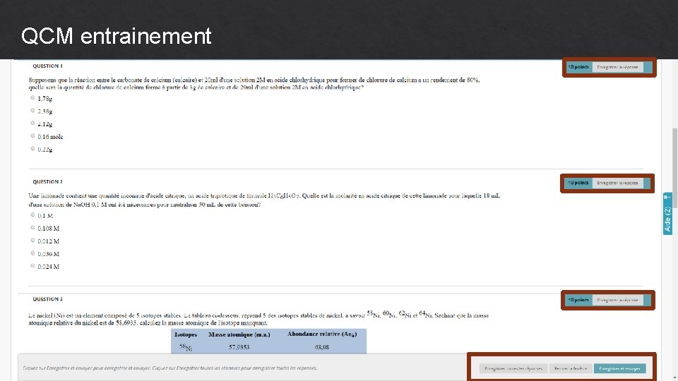 QCM entrainement 