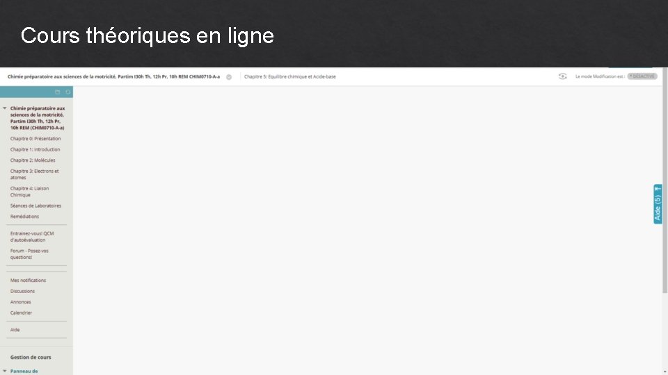 Cours théoriques en ligne 