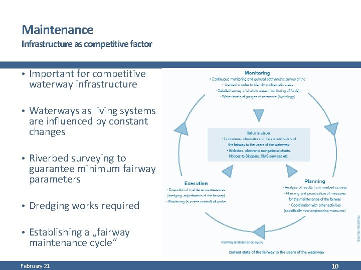 Maintenance Infrastructure as competitive factor • Important for competitive waterway infrastructure • Waterways as