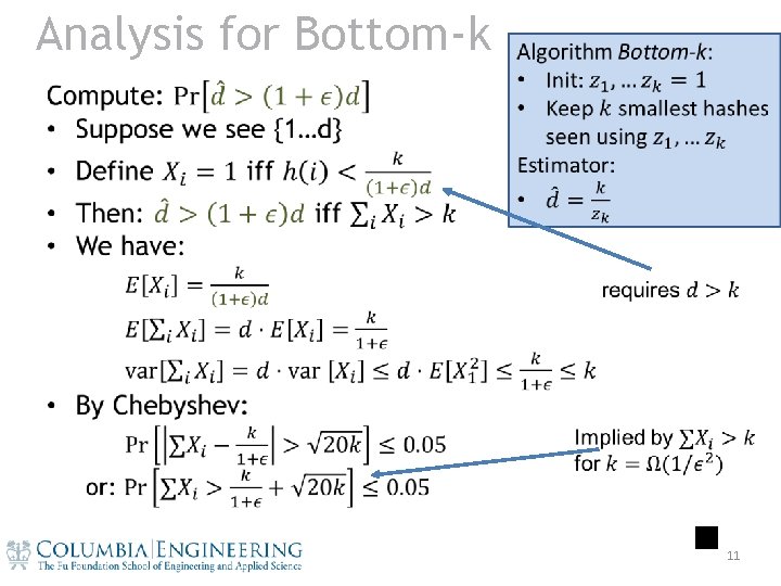 Analysis for Bottom-k • 11 