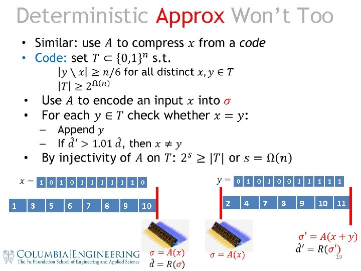Deterministic Approx Won’t Too • 1 1 0 1 1 1 0 3 5