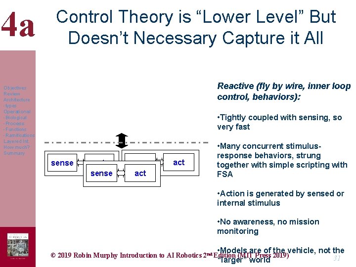 4 a Control Theory is “Lower Level” But Doesn’t Necessary Capture it All Reactive