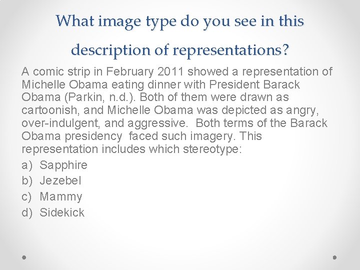 What image type do you see in this description of representations? A comic strip