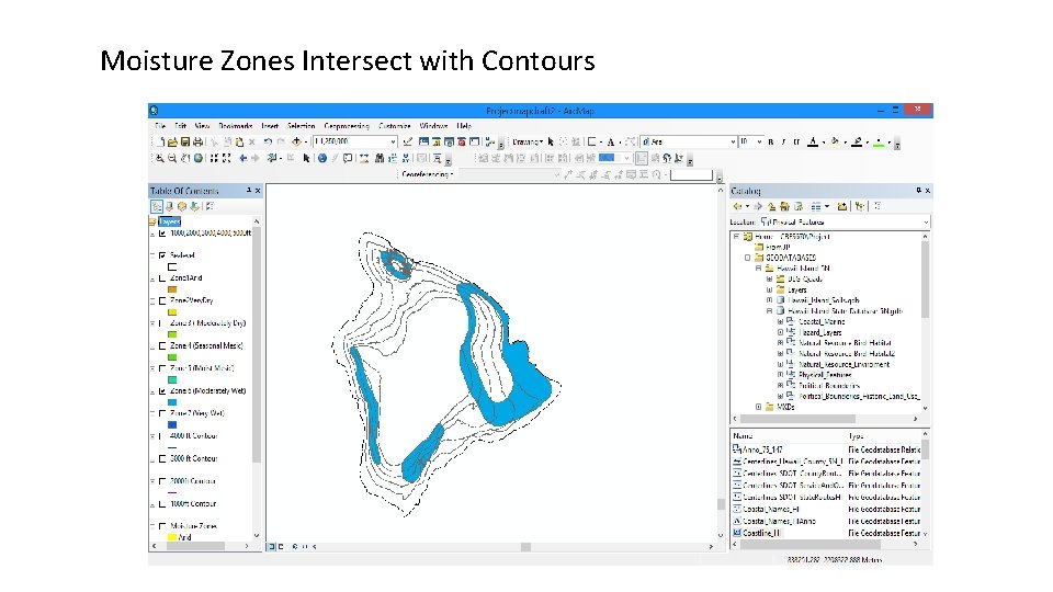Moisture Zones Intersect with Contours 