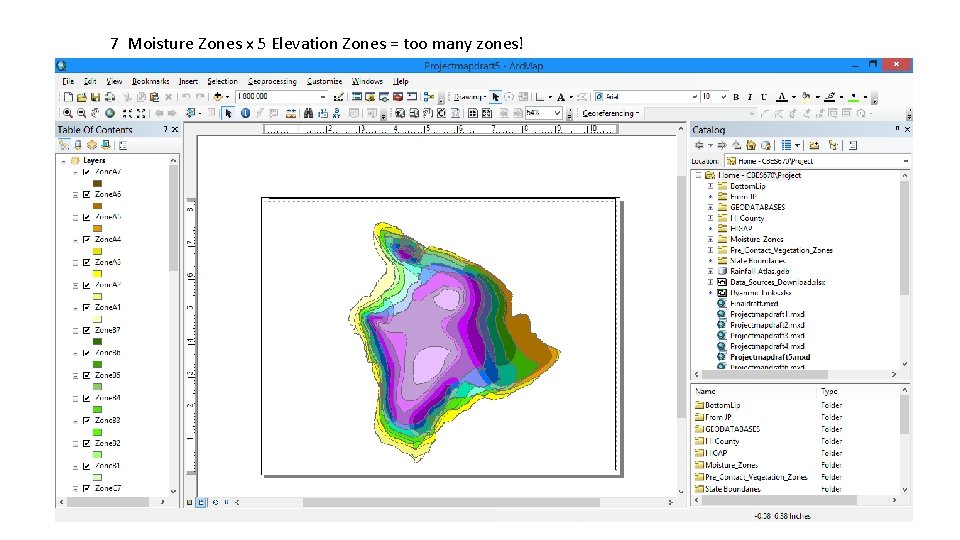 7 Moisture Zones x 5 Elevation Zones = too many zones! 