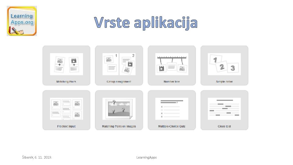 Vrste aplikacija Šibenik, 6. 11. 2019. Learning. Apps 