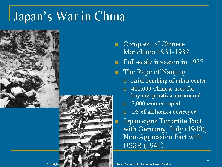 Japan’s War in China n n n Conquest of Chinese Manchuria 1931 -1932 Full-scale Japan’s War in China n n n Conquest of Chinese Manchuria 1931 -1932 Full-scale