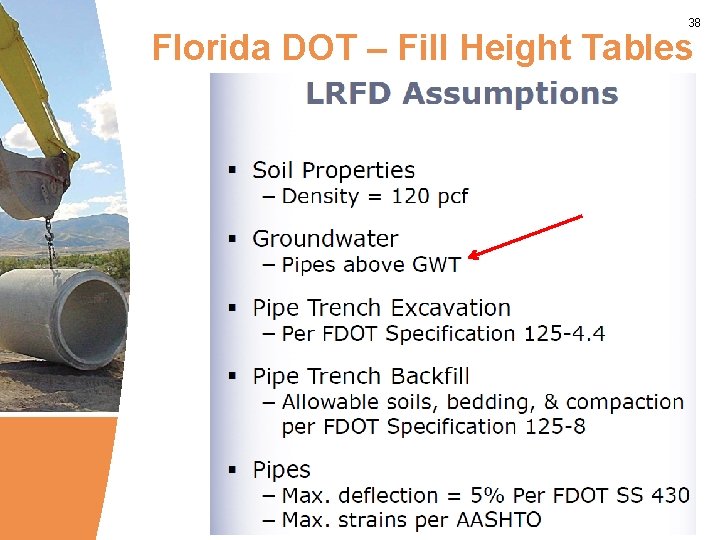38 Florida DOT – Fill Height Tables 