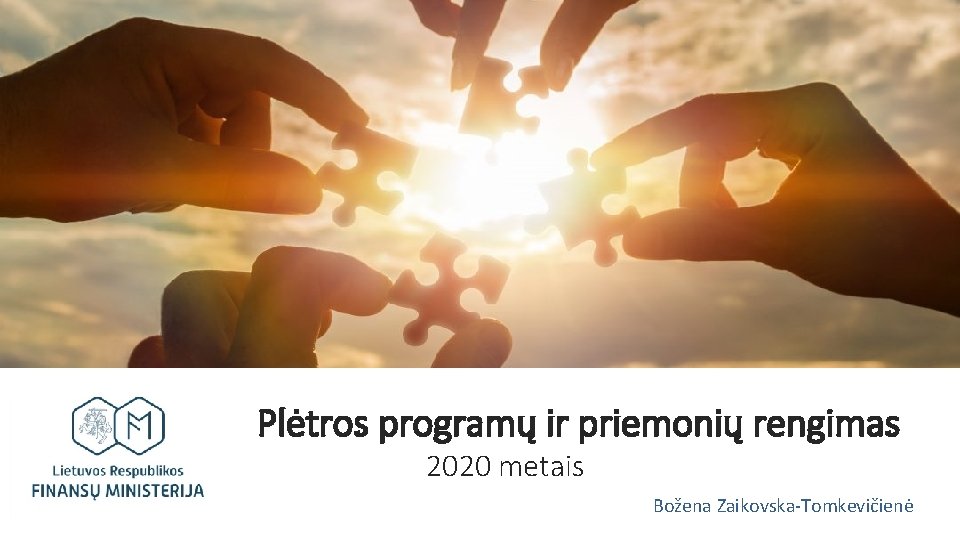 Plėtros programų ir priemonių rengimas 2020 metais Božena Zaikovska-Tomkevičienė 