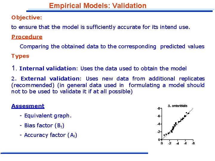 Empirical Models: Validation Objective: to ensure that the model is sufficiently accurate for its