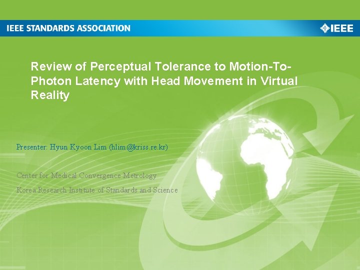 Review of Perceptual Tolerance to Motion-To. Photon Latency with Head Movement in Virtual Reality