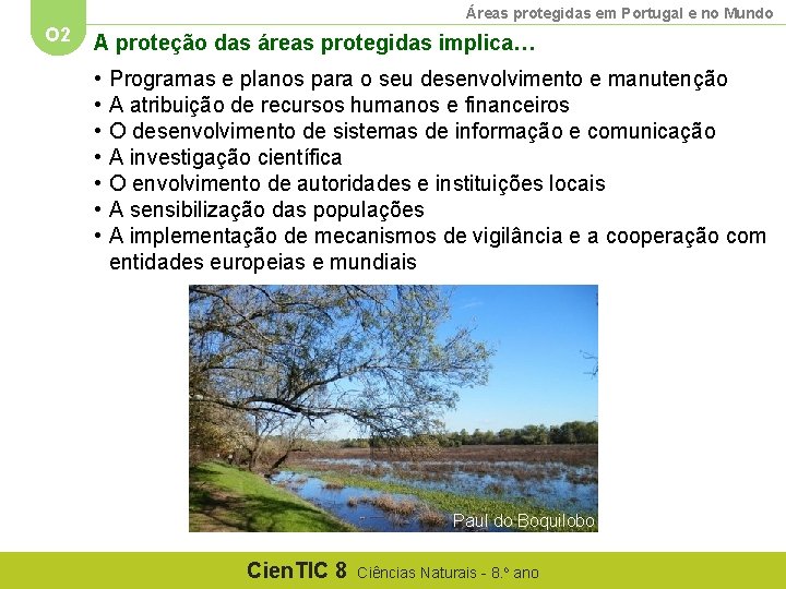 Áreas protegidas em Portugal e no Mundo O 2 A proteção das áreas protegidas