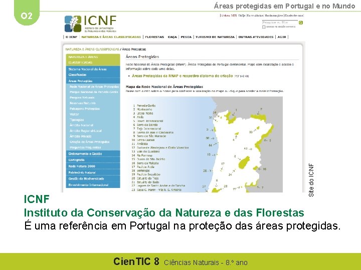 Áreas protegidas em Portugal e no Mundo Site do ICNF O 2 ICNF Instituto