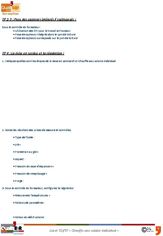 TP 2 -3 : Pose des capteurs intégrés / surimposés : Sous le contrôle