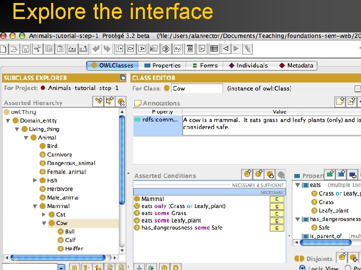 Explore the interface 66 