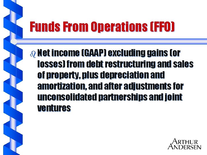 Funds From Operations (FFO) b Net income (GAAP) excluding gains (or losses) from debt