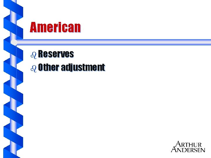 American b Reserves b Other adjustment 