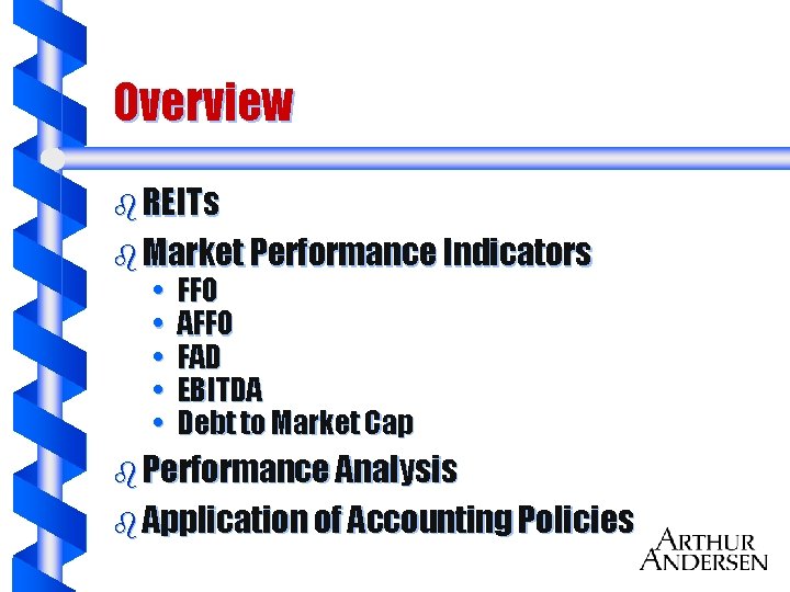 Overview b REITs b Market Performance Indicators • • • FFO AFFO FAD EBITDA