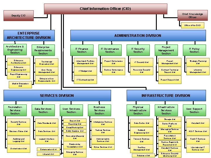 Chief Information Officer (CIO) Chief Knowledge Officer Deputy CIO Office of the CKO ENTERPRISE