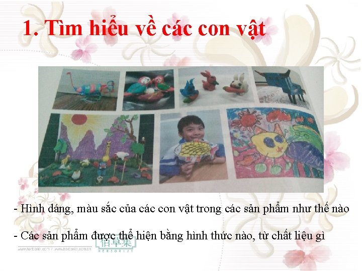 1. Tìm hiểu về các con vật - Hình dáng, màu sắc của các