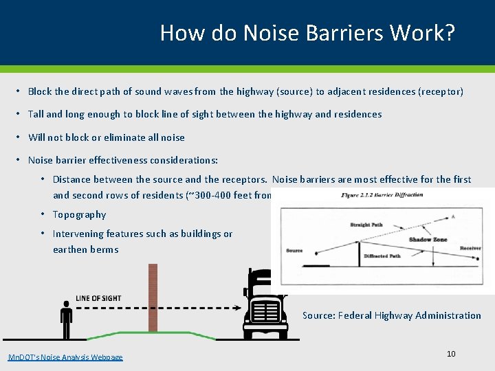 How do Noise Barriers Work? • Block the direct path of sound waves from