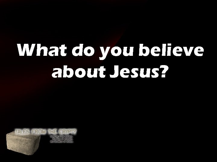 What do you believe about Jesus? What do you believe about Jesus?