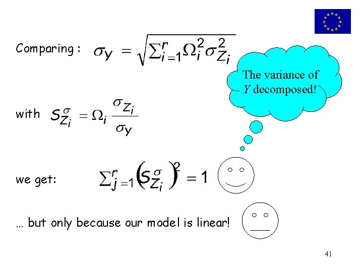 Comparing : The variance of Y decomposed! with we get: … but only because