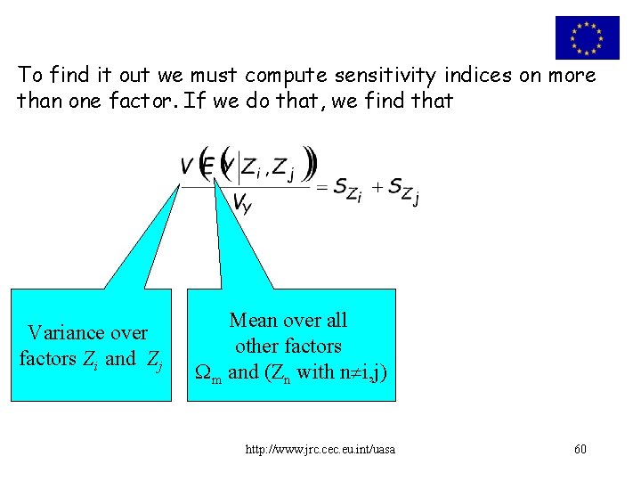 To find it out we must compute sensitivity indices on more than one factor.