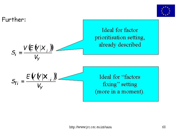 Further: Ideal for factor prioritisation setting, already described Ideal for “factors fixing” setting (more