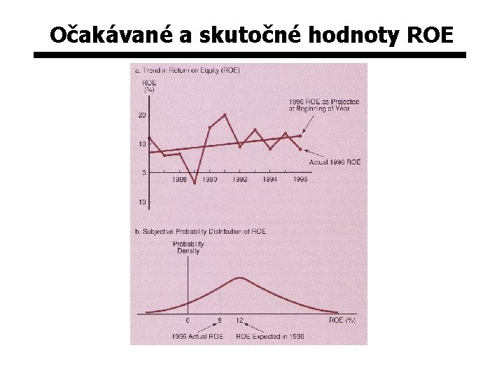 Očakávané a skutočné hodnoty ROE 