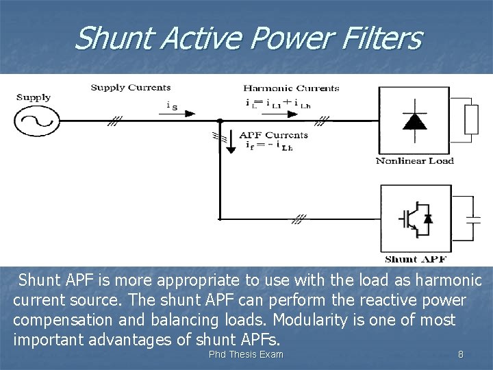 Shunt Active Power Filters Shunt APF is more appropriate to use with the load