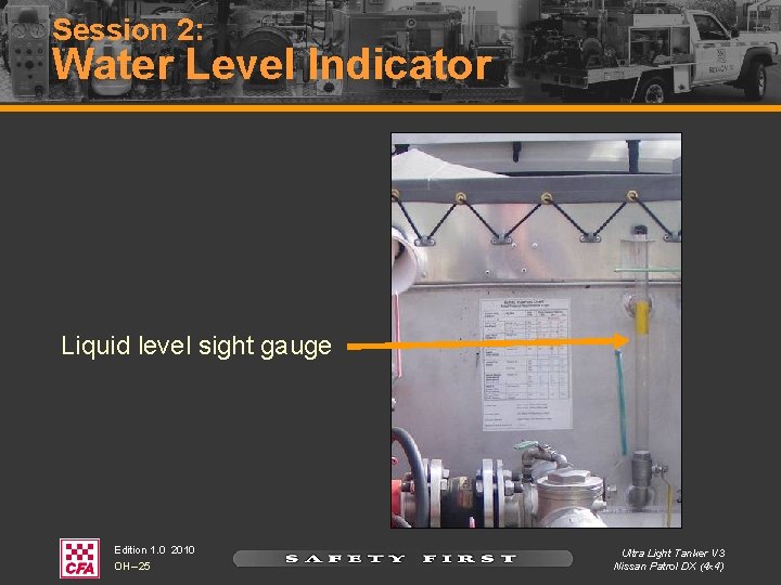 Session 2: Water Level Indicator Liquid level sight gauge Edition 1. 0 2010 OH