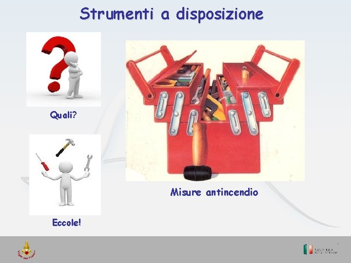 Strumenti a disposizione Quali? Misure antincendio Eccole! 