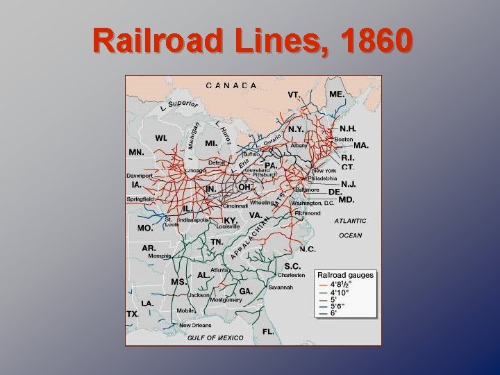 Railroad Lines, 1860 