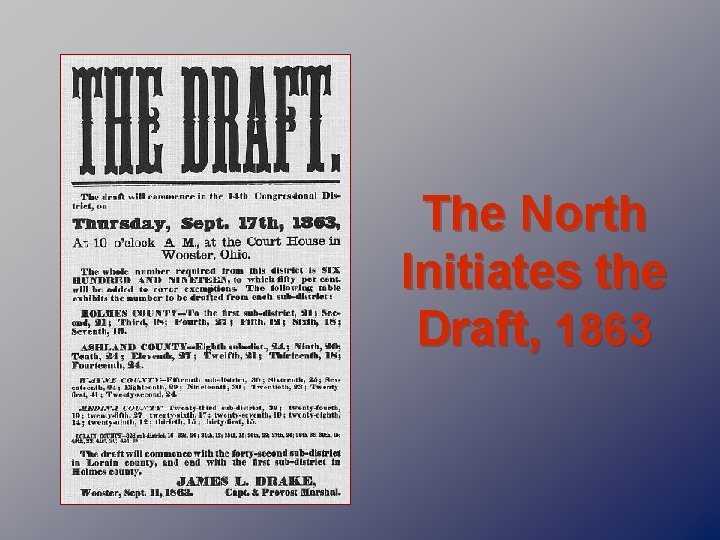 The North Initiates the Draft, 1863 