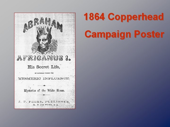 1864 Copperhead Campaign Poster 