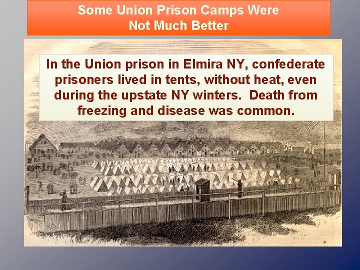 Some Union Prison Camps Were Not Much Better In the Union prison in Elmira