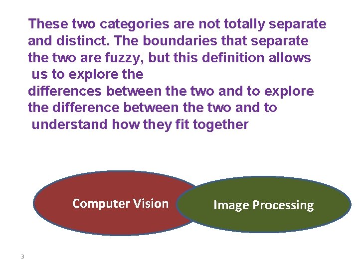 These two categories are not totally separate and distinct. The boundaries that separate the