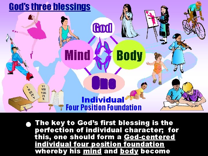 God’s three blessings Mind Body Indi. One vidual Individual Four Position Foundation The key God’s three blessings Mind Body Indi. One vidual Individual Four Position Foundation The key