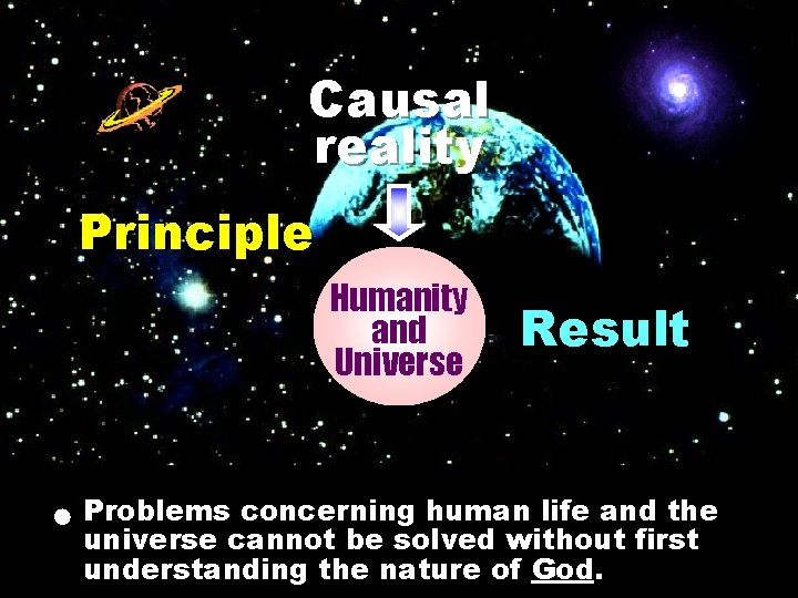 Causal reality Principle Humanity and Universe Result Problems concerning human life and the universe Causal reality Principle Humanity and Universe Result Problems concerning human life and the universe