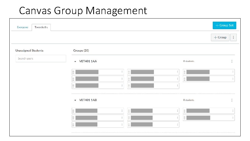 Canvas Group Management 