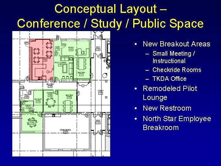 Conceptual Layout – Conference / Study / Public Space • New Breakout Areas –