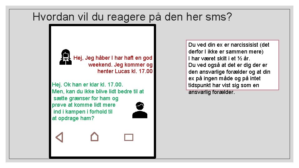 Hvordan vil du reagere på den her sms? Hej, Jeg håber I har haft